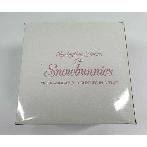 DEPT 56 Snowbunnies Rub-A-Dub-Dub Three Bunnies In A Tub Springtime Stories 1995 - Picture 3 of 4